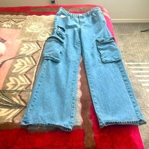 I am selling some baggy blue jeans. They are from (bara Jeans) and too big.